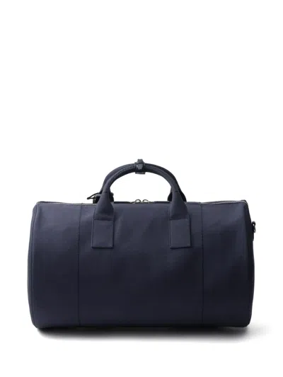 Prada Logo-embossed Duffle Bag In Blue
