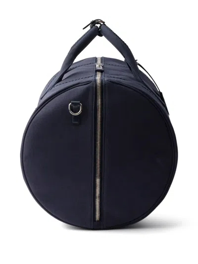 Prada Logo-embossed Duffle Bag In Blue