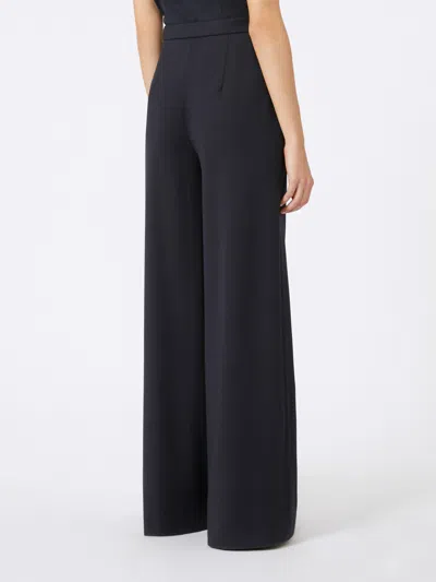 Max Mara Wool Drawstring Trousers In Blue