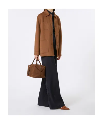 Max Mara Wool Drawstring Trousers In Blue