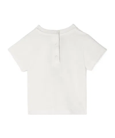 Fendi White Jersey Baby T-shirt With Multicolor Print In White