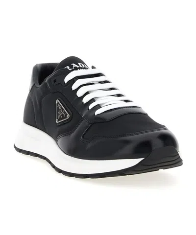 Prada Downtown Re-nylon Sneakers In White