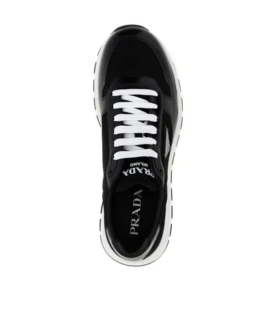 Prada Downtown Re-nylon Sneakers In White