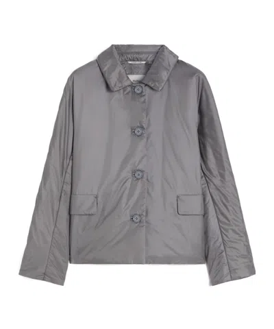 Max Mara Padded Jacket In Water-repellent Canvas In Gray