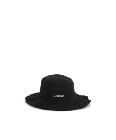 Jacquemus Artichaut Frayed Expedition Hat In Black In Black