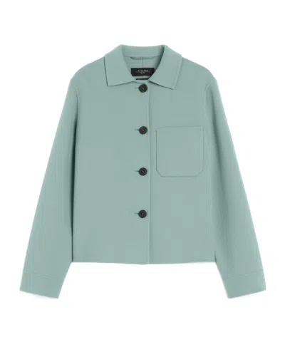 Max Mara Wool Shirt Jacket In Blue
