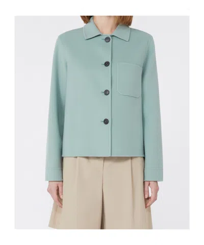 Max Mara Wool Shirt Jacket In Blue