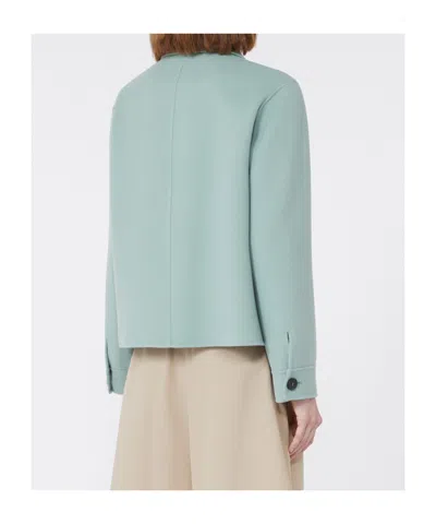 Max Mara Wool Shirt Jacket In Blue