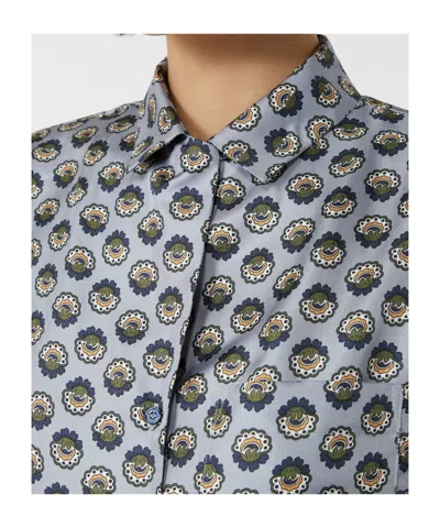 Max Mara Printed Silk Pyjama Shirt In Blue