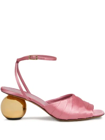 Marni Satin Sandals Camellia In Pink