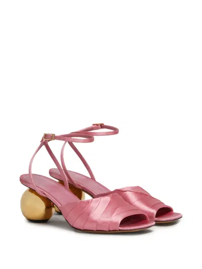 Marni Satin Sandals Camellia In Pink