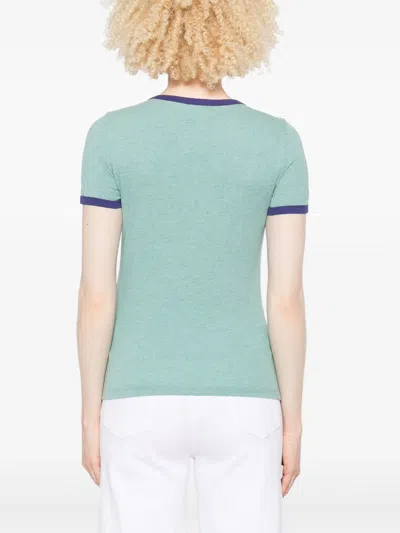 Chloé Fitted Logo T-shirt In Cotton-mix Jersey In Green