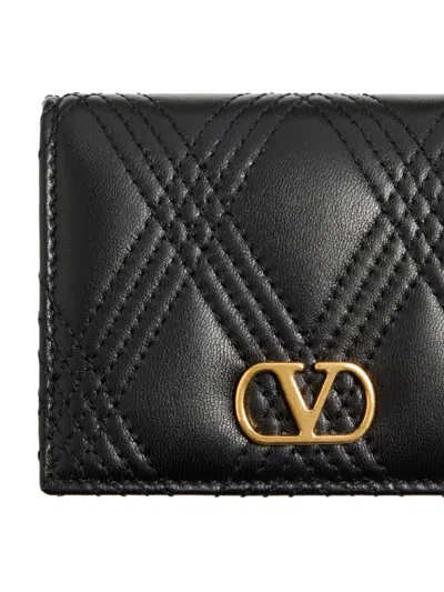 Valentino Garavani Garavani Quiltie 67 Wallet In Quilted Nappa Woman Black Uni