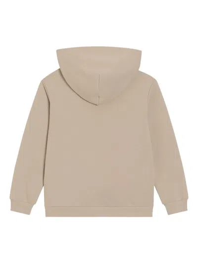 Dolce & Gabbana Logo-embroidered Zip-up Hoodie In Brown
