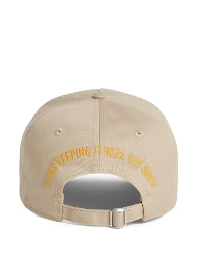Dsquared2 Beige Structured Cap With Logo Patch In Brown