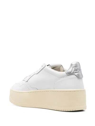 Autry Sneakers Medalist Platform In Suede And Leather White And Gray. In White