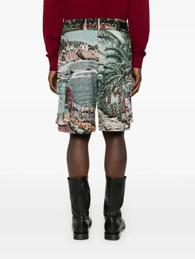 Amiri Cotton  Rubber Shorts In Blue