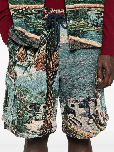 Amiri Cotton  Rubber Shorts In Blue