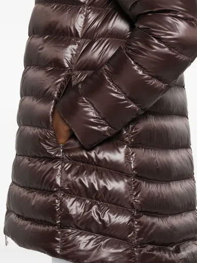 Herno Chocolate Colored Quilted Down Jacket In Brown