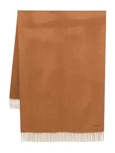 Max Mara Classic Big Scarf "baci" In Brown