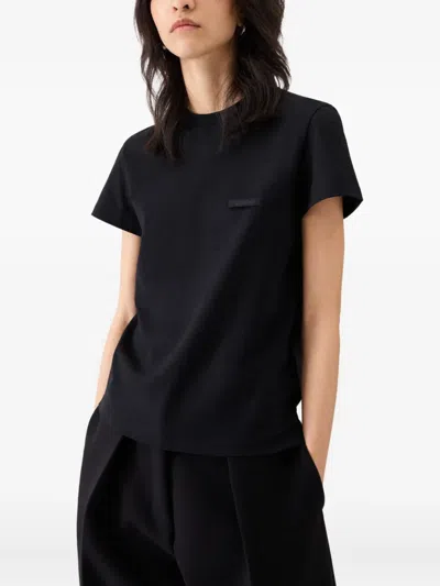 Jacquemus Grosgrain Short Sleeve T-shirt In Black