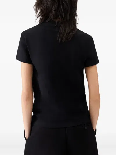Jacquemus Grosgrain Short Sleeve T-shirt In Black