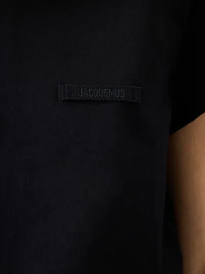 Jacquemus Grosgrain Short Sleeve T-shirt In Black