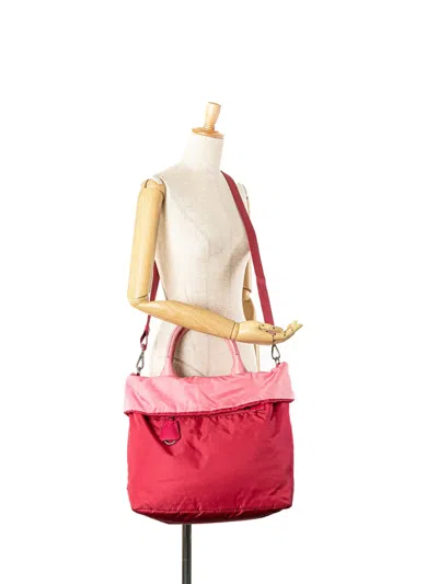 Pre-owned Prada 2000-2024 Tessuto Reversible Satchel In Pink