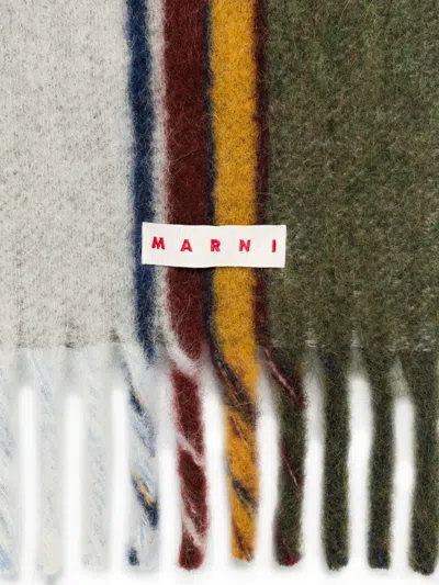 Marni Logo-patch Scarf In Multi