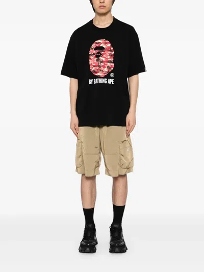A Bathing Ape Logo-printed T-shirt In Black