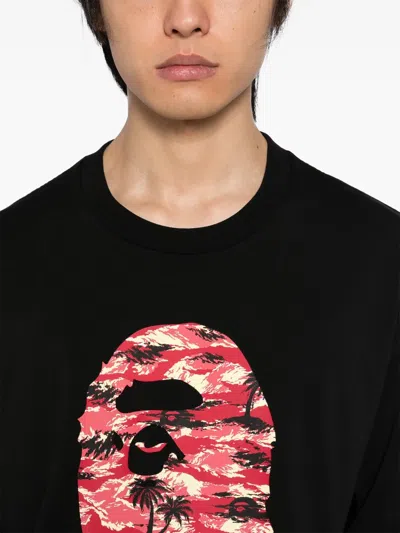 A Bathing Ape Logo-printed T-shirt In Black