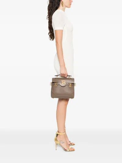 Balmain B-buzz 23 Tote Bag In Brown