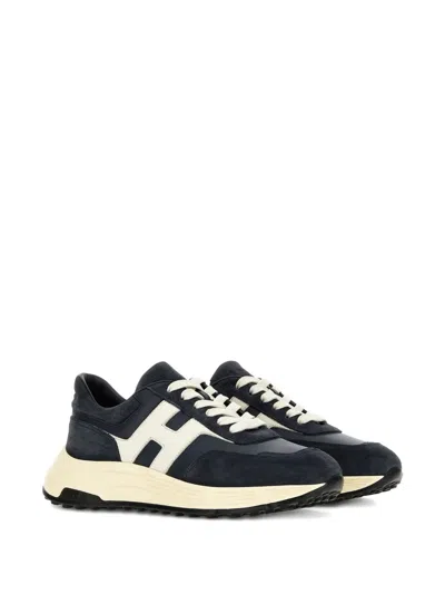 Hogan Hyperlight Suede And Nappa Leather Sneakers In Black
