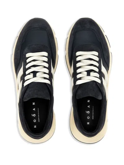 Hogan Hyperlight Suede And Nappa Leather Sneakers In Black