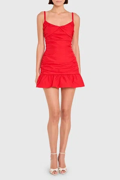 Amanda Uprichard Riello Skort Romper In Candy Apple In Red