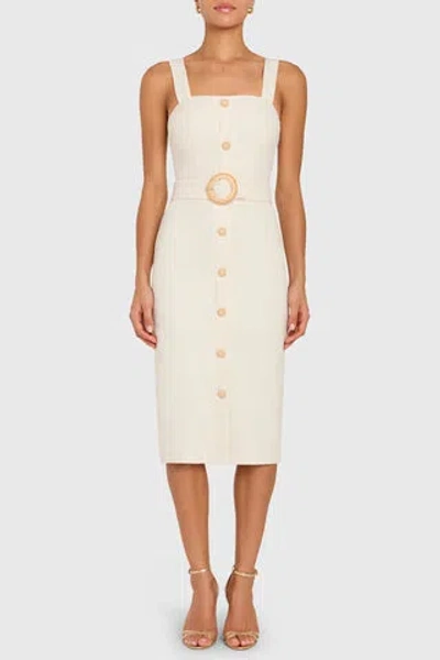 Amanda Uprichard Uptown Midi Dress In Ecru In White
