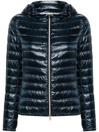 Herno Women's Nylon Short Down Jacket In Blue