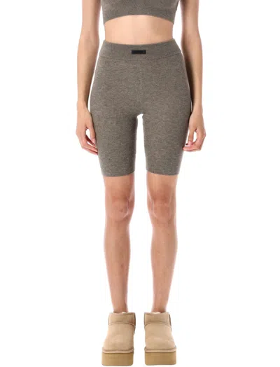 Fear Of God Knit Biker Shorts With Ribbed Texture In Gray