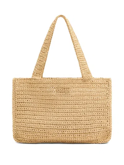 Valentino Garavani Viva Superstar Medium Shopping Bag In Raffia