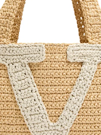 Valentino Garavani Viva Superstar Medium Shopping Bag In Raffia