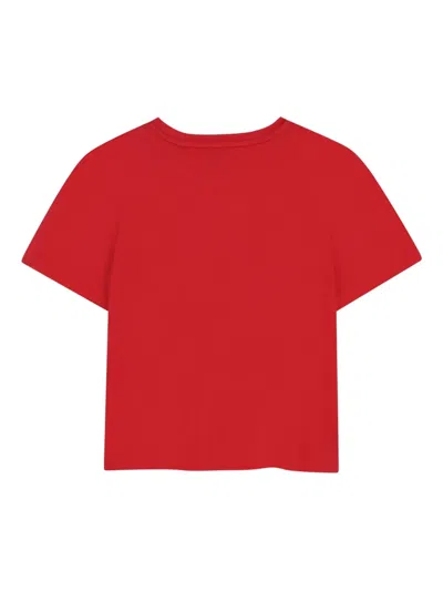 Givenchy Logo-embroidered T-shirt In Red