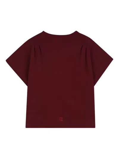 Givenchy Burgundy T-shirt For Girl With Logo In Burgundy