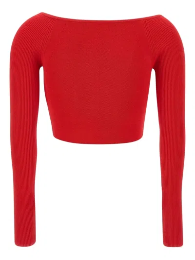 Diesel Red Top Cropped M-vera-ls In Red