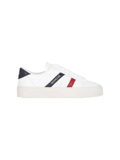 Moncler Petit Monaco Leather Sneakers In White