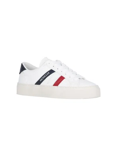 Moncler Petit Monaco Leather Sneakers In White