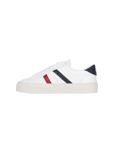 Moncler Petit Monaco Leather Sneakers In White
