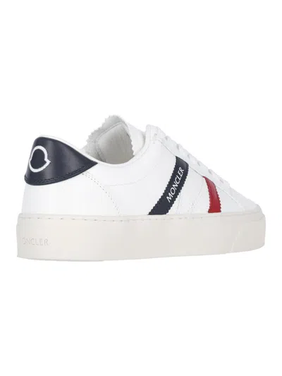 Moncler Petit Monaco Leather Sneakers In White