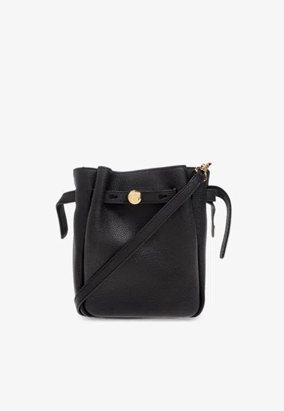 Tory Burch Small Romy Leather Shoulder Bag In Black