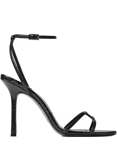 Jimmy Choo Strappy Leo 100 Stiletto Heel Sandals In Black