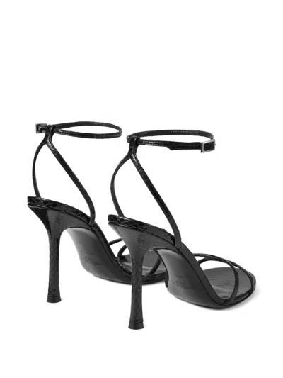 Jimmy Choo Strappy Leo 100 Stiletto Heel Sandals In Black